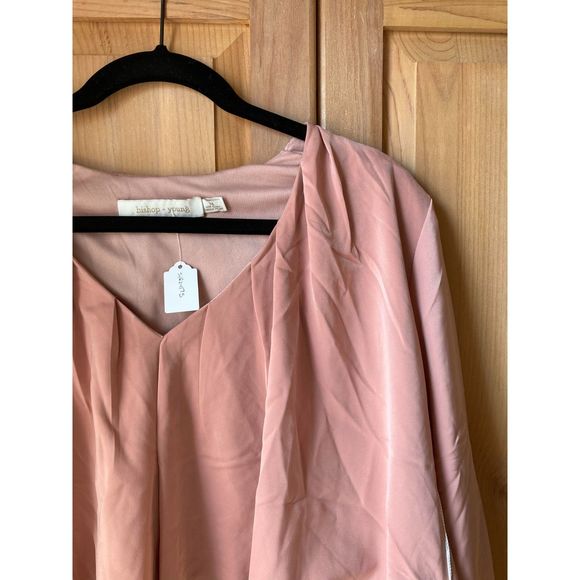 🧺Bishop + Young | NWT Boho Bubble Sleeve Top in Dusty Pink | Medium - Picture 6 of 7